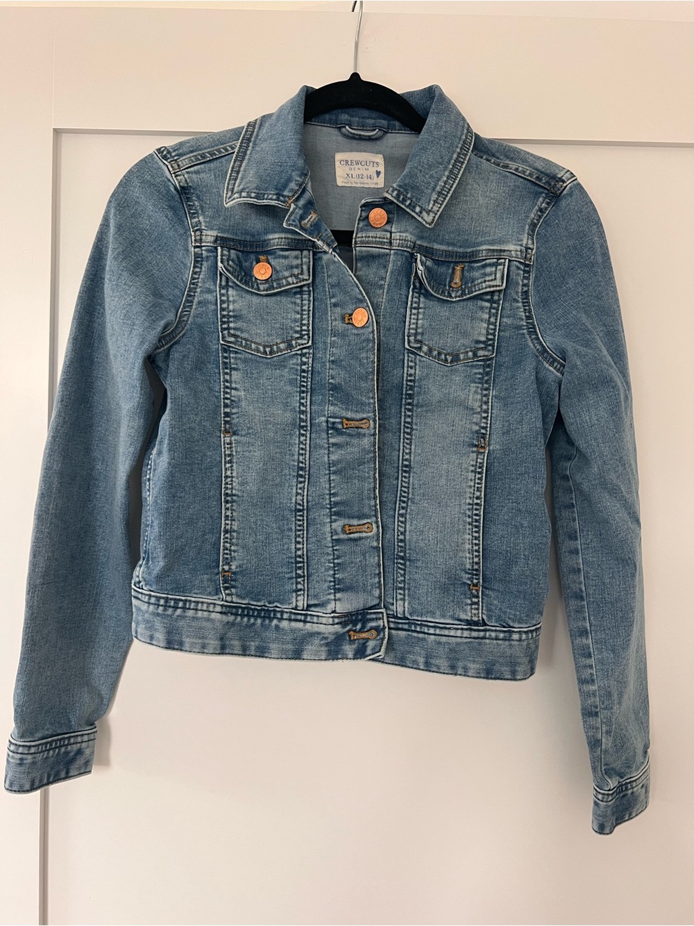 Crewcuts Girls' Classic Light Wash Denim Jacket